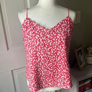J.Crew floral scallop edge adjustable strap lined castle top 8 EUC